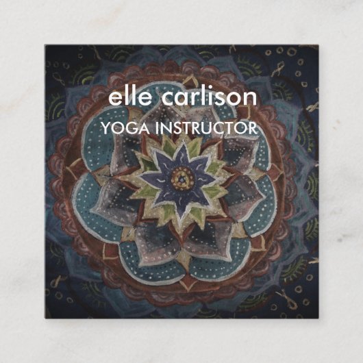 Yoga Instructeur Mandala Square Visitekaartje (Voorkant)