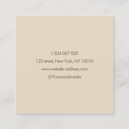 Yoga Instructeur Massage Zen Stones Rustiek Vierkante Visitekaartje (Achterkant)