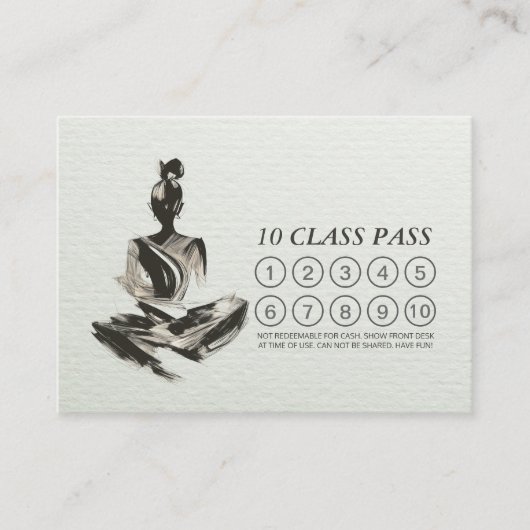 Yoga Instructeur Meditatie Borstel Beroerte Class Klantenkaartje (Voorkant)