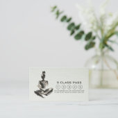 Yoga Instructeur Meditatie Brushstrokes Class Pass Klantenkaartje (Staand voorkant)