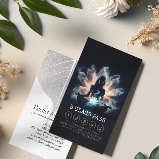 Yoga Instructeur Meditatie Lotus Pose 5 Klasse Pas Klantenkaartje