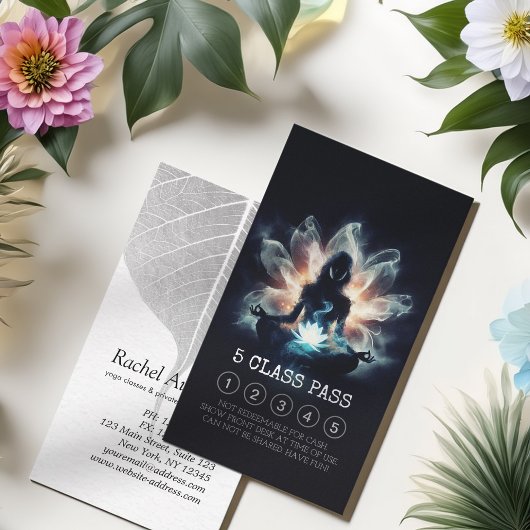 Yoga Instructeur Meditatie Lotus Pose 5 Klasse Pas Klantenkaartje