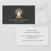 Yoga Instructeur Meditatie Pose Gouden Lotus Manda Visitekaartje (Voorkant / Achterkant)