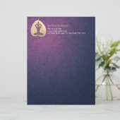 YOGA Instructeur Meditation Pose Bodhi Leaf Cut Ar Briefhoofd (Staand voorkant)