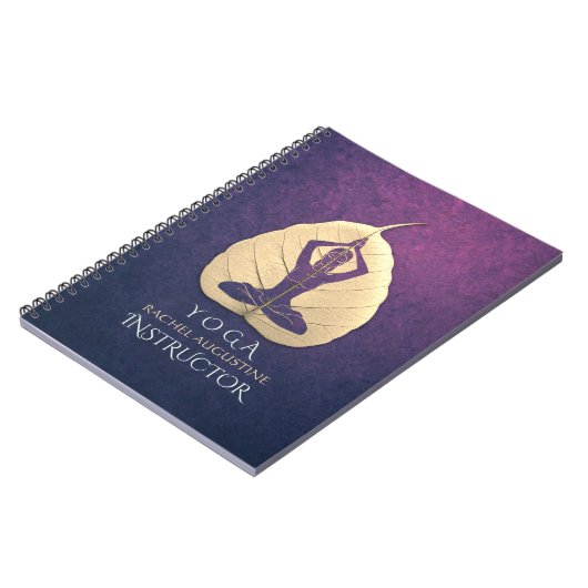 YOGA Instructeur Meditation Pose Bodhi Leaf Cut Ar Notitieboek (Linkerzijde)
