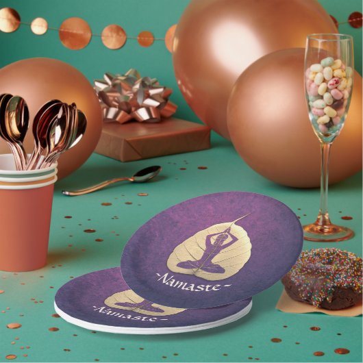 YOGA Instructeur Meditation Pose Bodhi Leaf Cut Ar Papieren Bordje (Multi)