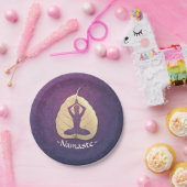YOGA Instructeur Meditation Pose Bodhi Leaf Cut Ar Papieren Bordje (Feest)