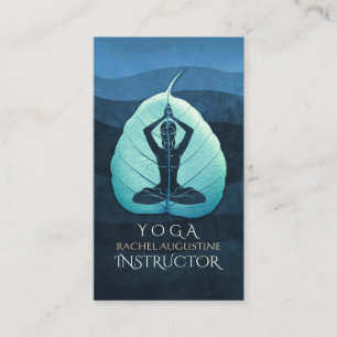 YOGA Instructeur Meditation Pose Bodhi Leaf Cuttin Afsprakenkaartje