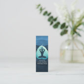 YOGA Instructeur Meditation Pose Bodhi Leaf Cuttin Mini Visitekaartje (Staand voorkant)