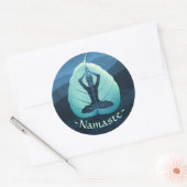 YOGA Instructeur Meditation Pose Bodhi Leaf Cuttin Ronde Sticker (Envelop)