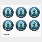 YOGA Instructeur Meditation Pose Bodhi Leaf Cuttin Ronde Sticker (Vel)