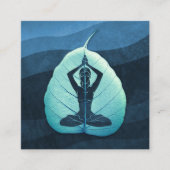 YOGA Instructeur Meditation Pose Bodhi Leaf Cuttin Vierkante Visitekaartje (Voorkant)