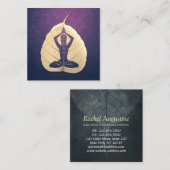 YOGA Instructeur Meditation Pose Bodhi Leaf Cuttin Vierkante Visitekaartje (Voorkant / Achterkant)