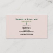 Yoga instructeur met groene bladeren visitekaartje (Achterkant)