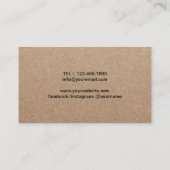 Yoga Instructeur Minimalistische Yoga Pose Rustiek Visitekaartje (Achterkant)