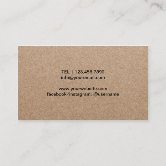 Yoga Instructeur Minimalistische Yoga Pose Rustiek Visitekaartje (Achterkant)