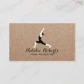 Yoga Instructeur Minimalistische Yoga Pose Rustiek Visitekaartje (Voorkant)