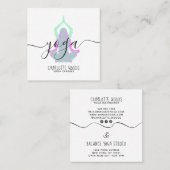 Yoga instructeur modern elegant trendy blauwgroen  vierkante visitekaartje (Voorkant / Achterkant)