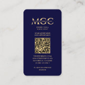 Yoga Instructeur Modern Midnight Blue Gold Mandala Visitekaartje (Achterkant)