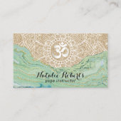 Yoga Instructeur Moderne Mint Goud Agaat Mandala Visitekaartje (Voorkant)