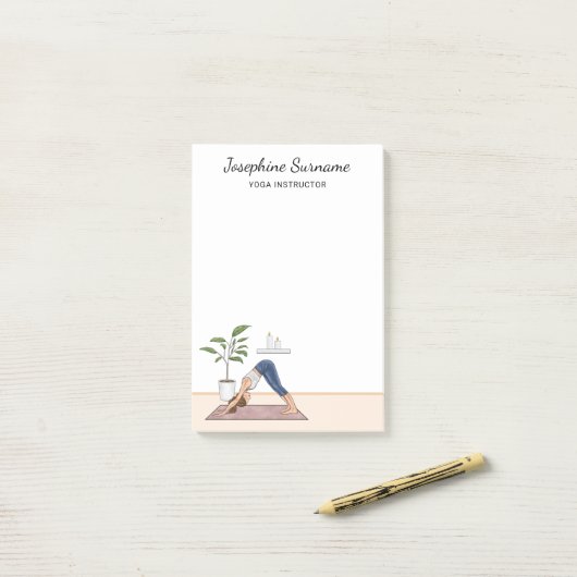 Yoga Instructeur Naar beneden gerichte Hond Yogini Post-it® Notes (Op bureau)