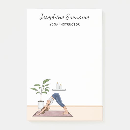 Yoga Instructeur Naar beneden gerichte Hond Yogini Post-it® Notes (Voorkant)