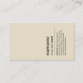 Yoga Instructeur Namaste Beige Minimalistisch Mode Visitekaartje (Voorkant)