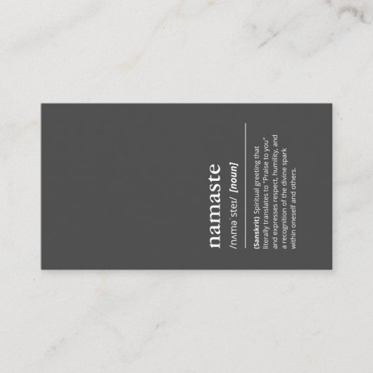 Yoga Instructeur Namaste Minimalistisch Zwart Mode Visitekaartje (Voorkant)