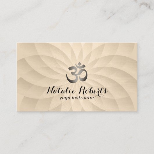 Yoga Instructeur OM Logo Modern Gold Spiral Visitekaartje (Voorkant)