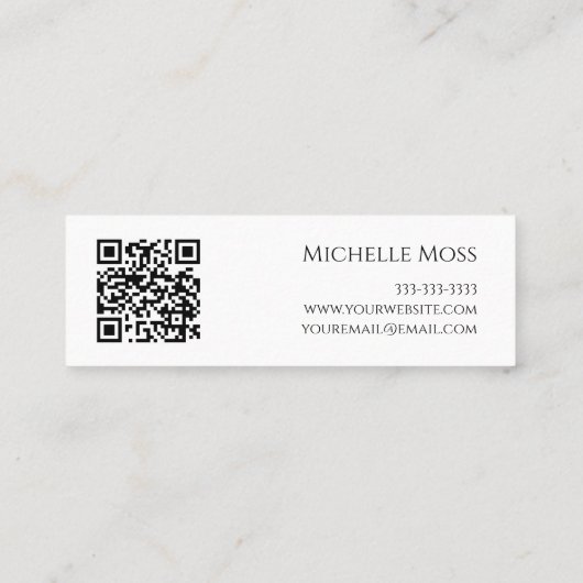 Yoga Instructeur OM symbool QR code Roze Mini Visitekaartje (Achterkant)