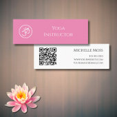 Yoga Instructeur OM symbool QR code Roze Mini Visitekaartje