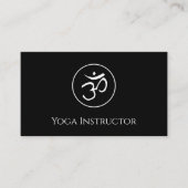 Yoga Instructeur OM Symbool QR code Zwart Wit Visitekaartje (Voorkant)