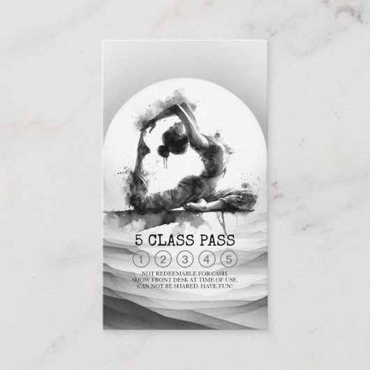 Yoga Instructeur One-Legged King Pose 5 Class Pass Klantenkaartje (Voorkant)