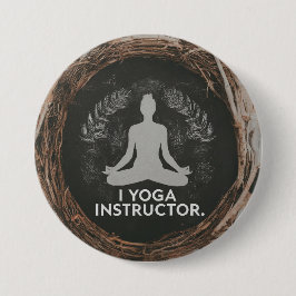 Yoga instructeur ontworpen gepersonaliseerd ronde button 7,6 cm