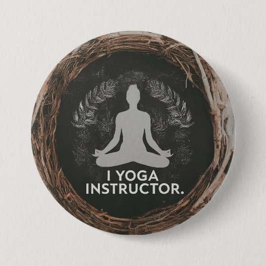 Yoga instructeur ontworpen gepersonaliseerd ronde button 7,6 cm (Voorkant)
