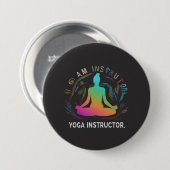 Yoga instructeur ontworpen ronde ronde button 7,6 cm (Voorkant /achterkant)