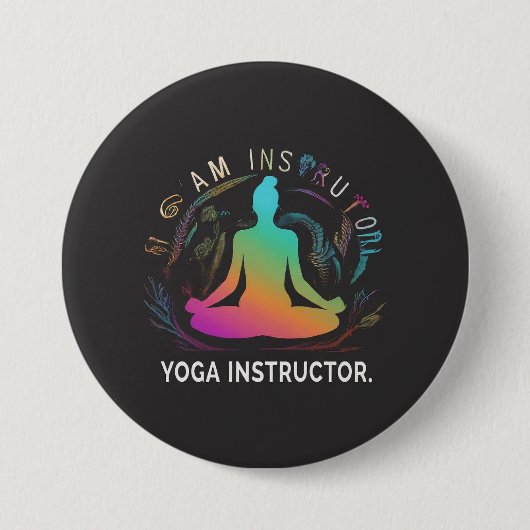Yoga instructeur ontworpen ronde ronde button 7,6 cm (Voorkant)