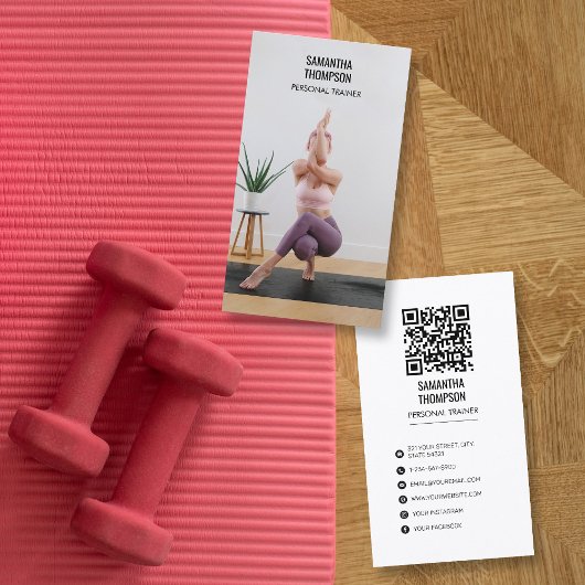 Yoga Instructeur Personal Trainer Fitness Foto Visitekaartje