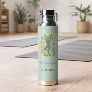 Yoga-instructeur retro draaikolken naam citaat sal waterfles