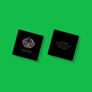 Yoga Instructeur Roos Gouden Glitter Lotus Flower Vierkante Visitekaartje