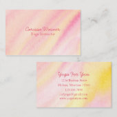 Yoga Instructeur Rustig Roze Waterverf Wassen Visitekaartje (Voorkant / Achterkant)
