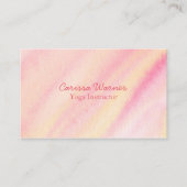 Yoga Instructeur Rustig Roze Waterverf Wassen Visitekaartje (Voorkant)