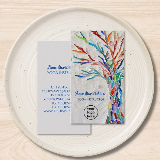 Yoga instructeur Tree of Life Logo Visitekaartje