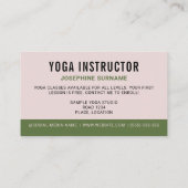 Yoga Instructeur Tree Pose Balance Fitness Trainer Visitekaartje (Achterkant)