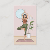 Yoga Instructeur Tree Pose Balance Fitness Trainer Visitekaartje (Voorkant)