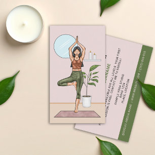Yoga-instructeur Tree Pose Balans Fitness Trainer Visitekaartje
