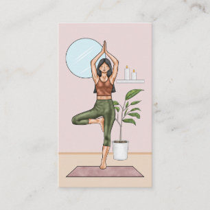Yoga-instructeur Tree Pose Balans Fitness Trainer Visitekaartje