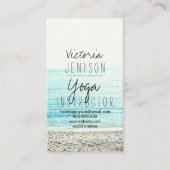 yoga instructeur typografie strandfoto visitekaartje (Voorkant)