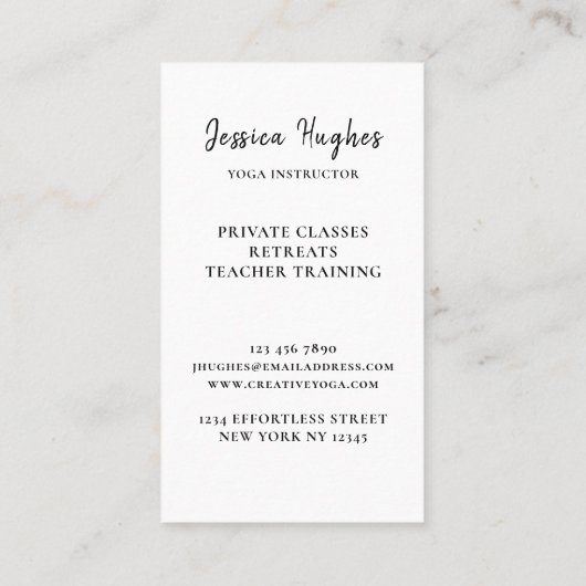 Yoga-instructeur voor kleurrijke bomen visitekaartje (Achterkant)