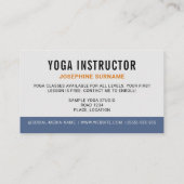 Yoga Instructeur Vrouw Naar beneden gerichte Hond  Visitekaartje (Achterkant)